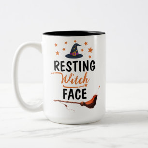 Taza Bicolor Impulsada por Café y Hechizos Otoño de Bruja