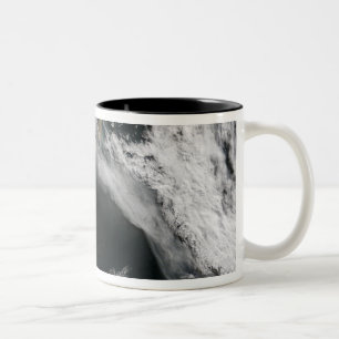 Taza Bicolor Incinere el penacho de la erupción del volcán de