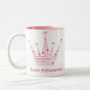 Taza Bicolor Incluso princesas Need Coffee