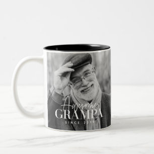 Taza Bicolor Increíble Grampa desde 20XX Sencilla Foto Elegante