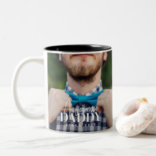Taza Bicolor Increíble Papá Desde 20XX Simple Elegante Foto