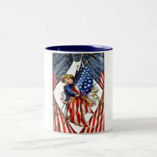 Taza Bicolor Independencia y libertad de vintage