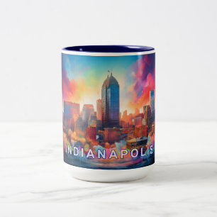 Taza Bicolor Indianapolis Artsy Skyline