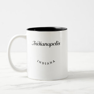Taza Bicolor Indianapolis Indiana Black Font