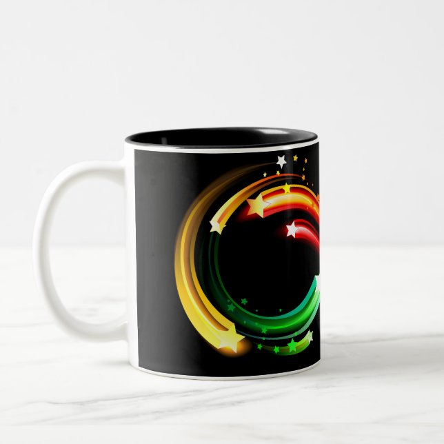 Taza Bicolor Infinity symbol of rainbow comets (Izquierda)