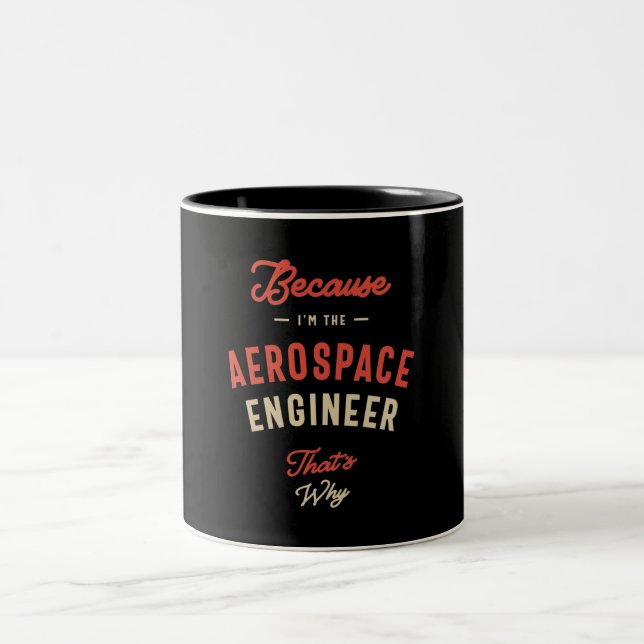 Taza Bicolor Ingeniero Aeroespacial Trabajador de Cumpleaños (Centro)