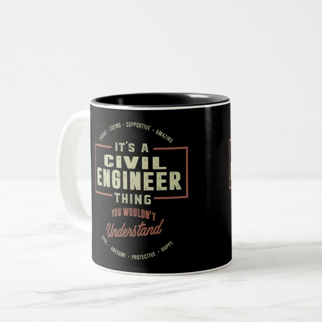 Taza Bicolor Ingeniero Civil (Anverso izquierdo)