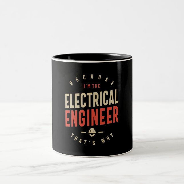 Taza Bicolor Ingeniero Eléctrico Trabajador de Cumpleaños (Centro)