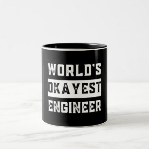 Taza Bicolor ingeniero, ingeniería, okayest, divertido, humor
