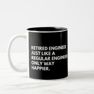 Taza Bicolor Ingeniero Jubilado Divertido Trabajo Frase de Jubi