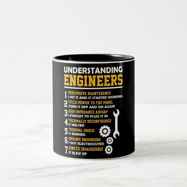 Taza Bicolor Ingenieros de comprensión divertida (Centro)