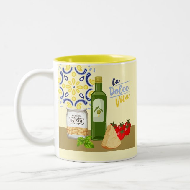 Taza Bicolor Ingredientes de Pasta Italiana (Izquierda)