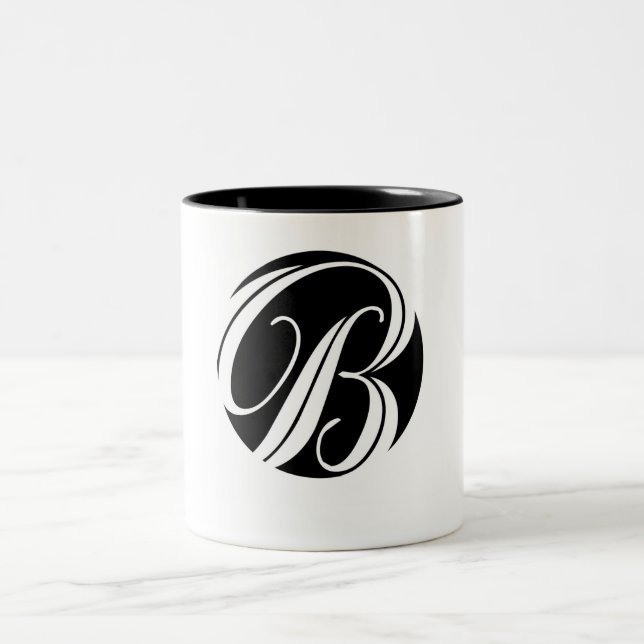 Taza Bicolor Inicial elegante B (Centro)