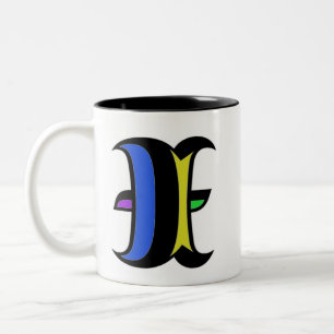 Taza Bicolor Inicial moderno I