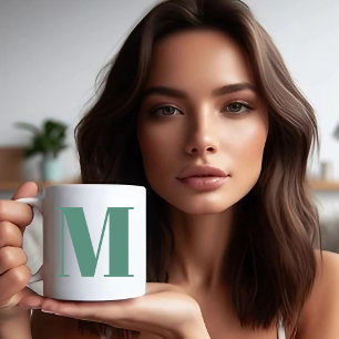 Taza Bicolor Initial Letter   Trendy modern monogran