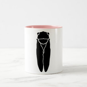 Taza Bicolor Insecto negro de la cigarra