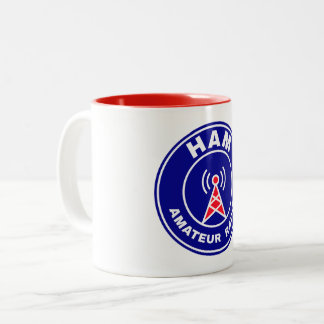 Taza Bicolor Insignia de antena para operador de radioaficionad
