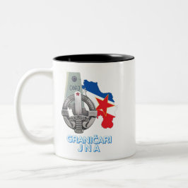 Taza Bicolor insignia de guardias fronterizos de la JNA (Granic