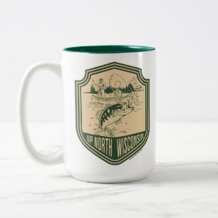 Taza Bicolor Insignia de pesca de Wisconsin Norte