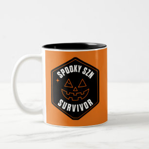 Taza Bicolor Insignia de superviviente de Szn espeluznante retr