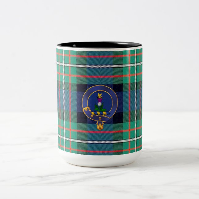 Taza Bicolor Insignia del clan Ferguson y mug tartán (Centro)