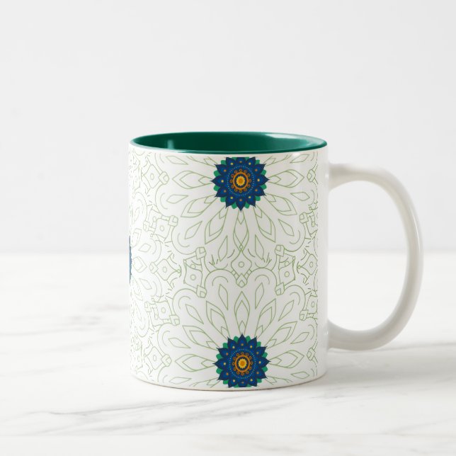 Taza Bicolor inspiración de pavo real (Derecha)