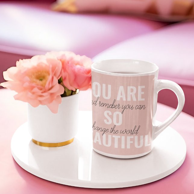 Taza Bicolor Inspiración, Eres Tan Hermosa Cita Positiva (Subido por el creador)