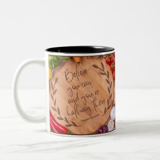 Taza Bicolor Inspiración fructífera citas motivacionales (Izquierda)