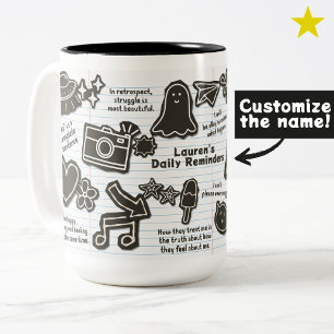 Taza Bicolor Inspiraciones diarias de los 90 Doodle Collage Nom