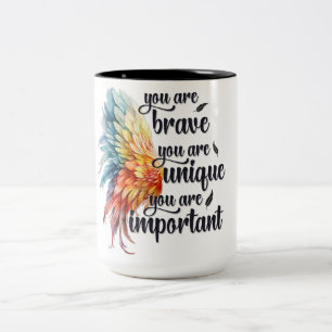 Taza Bicolor Inspirador Eres Valiente
