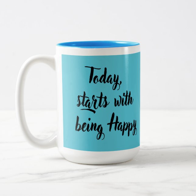 Taza Bicolor Inspirador para motivación diaria (Izquierda)