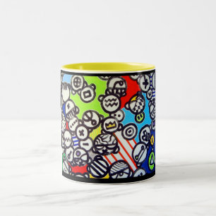 Taza Bicolor Inspire el dubuffet del par del `