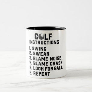 Taza Bicolor Instrucciones divertidas de golf