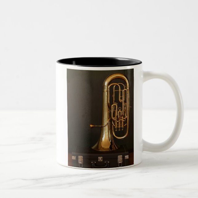 Taza Bicolor Instrumento musical de latón eufonio con notación (Derecha)