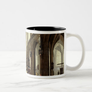 Taza Bicolor Interior de la catedral de Amberes, c.1650