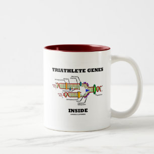 Taza Bicolor Interior de los genes de Triathlete (réplica de l