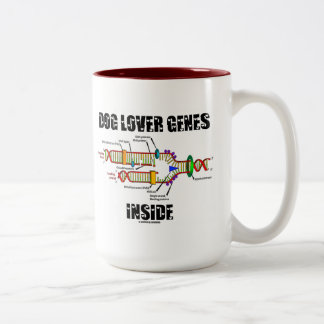 Taza Bicolor Interior de los genes del amante del perro