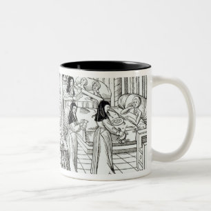 Taza Bicolor Interior del hospital de Dieu del hotel