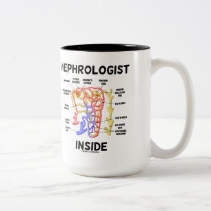 Taza Bicolor Interior del nefrólogo (riñón Nephron)