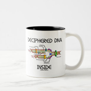 Taza Bicolor Interior descifrado de la DNA (humor de la réplica