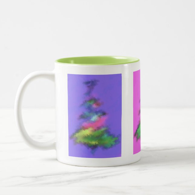 Taza Bicolor Interior verde del árbol de Navidad (Izquierda)