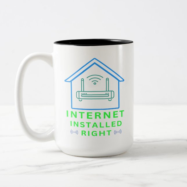 Taza Bicolor Internet Instalado Correctamente (Izquierda)