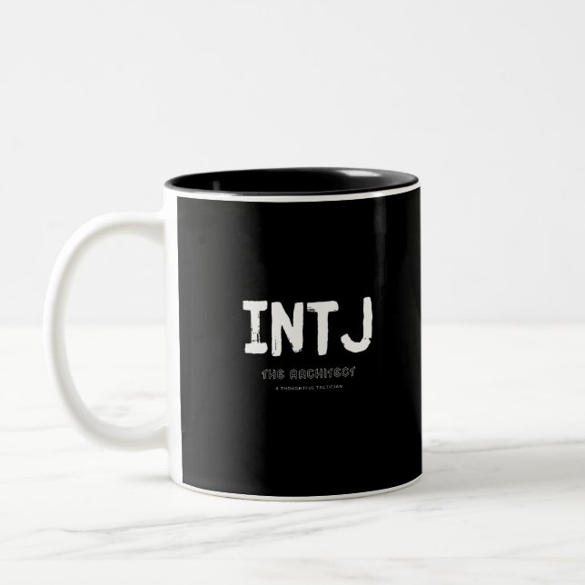 Taza Bicolor INTJ - Táctico reflexivo (blanco) (Izquierda)