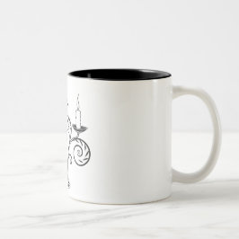Taza Bicolor Intrincada Línea de Diseño de Arte con Swirls.