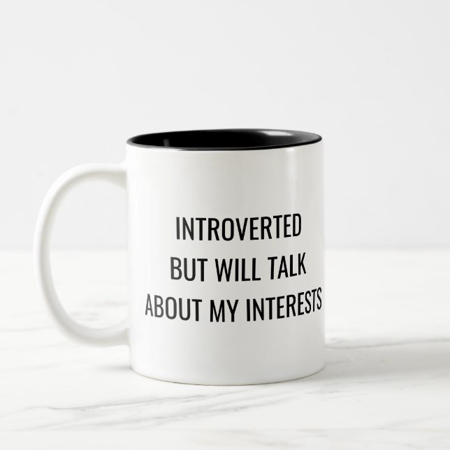 Taza Bicolor Introvert Humor Mug – Relatable Personality Gift (Izquierda)