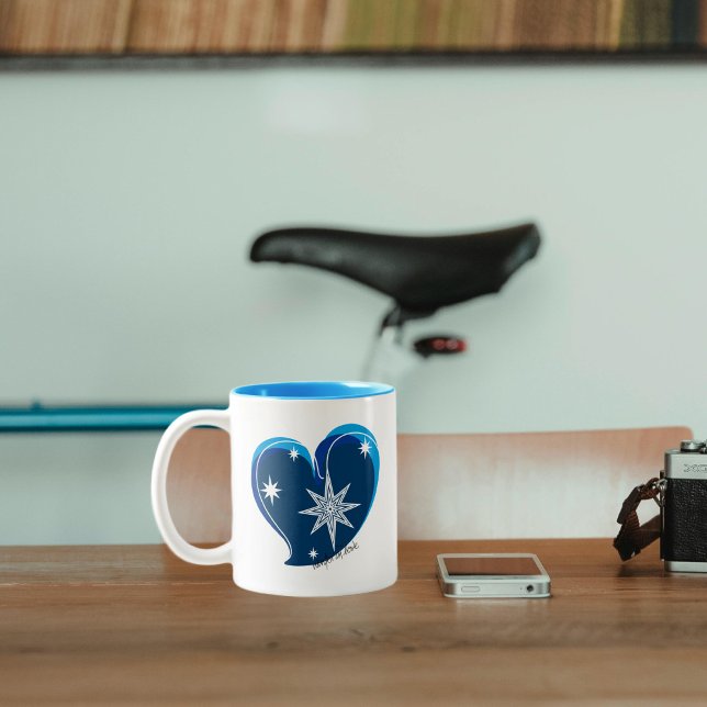 Taza Bicolor invierno en amor-Signature-Azul (Winter is always full of love!)
