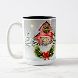 Taza Bicolor Invierno/Navidades Barn Mug