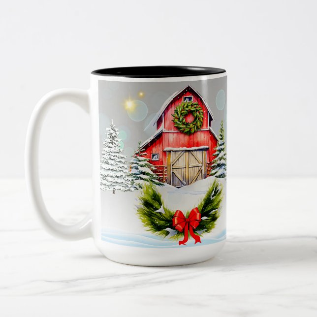 Taza Bicolor Invierno/Navidades Barn Mug (Izquierda)