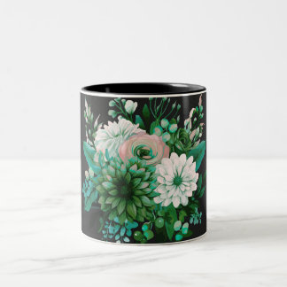 Taza Bicolor Invitación de boda de jardín floral esmeralda mode