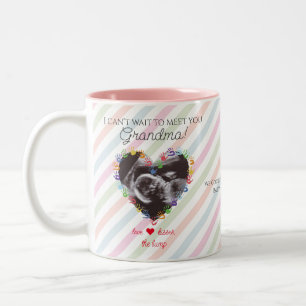 Taza Bicolor Invitación de embarazo por ultrasonido Abuela para